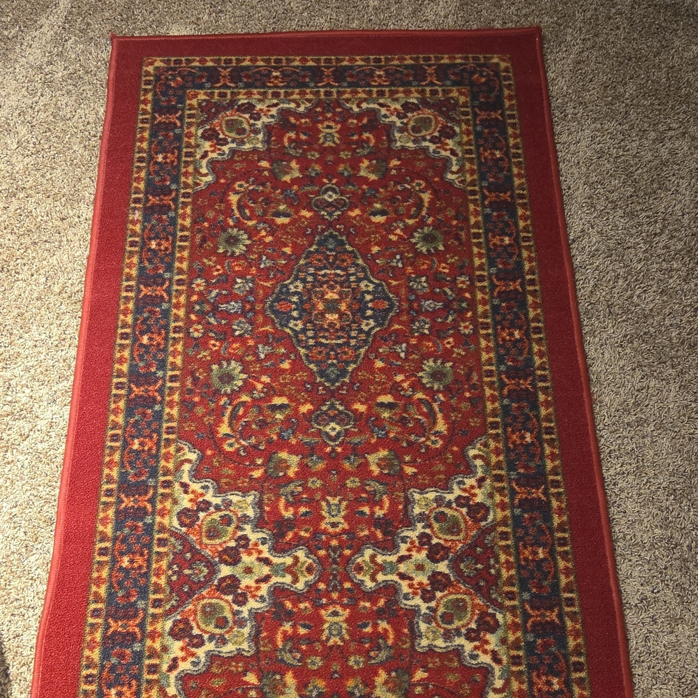 “Traditional Persian Style Runner Rug – Red Medallion Oriental 2.5 Ft X 10 Ft